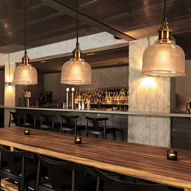 Retro Glass Pendant Light, European Vintage Design