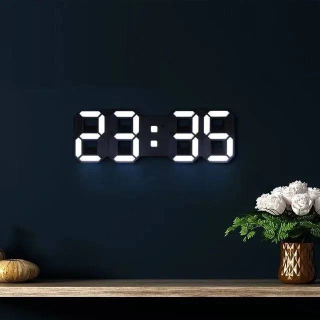 3D LED Wall Clock, Modern Digital Clock with Dimmable Lighting