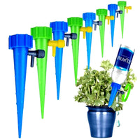 Plant Watering Spikes with Adjustable Flow Control and Bottle Adapter, 12-Pack