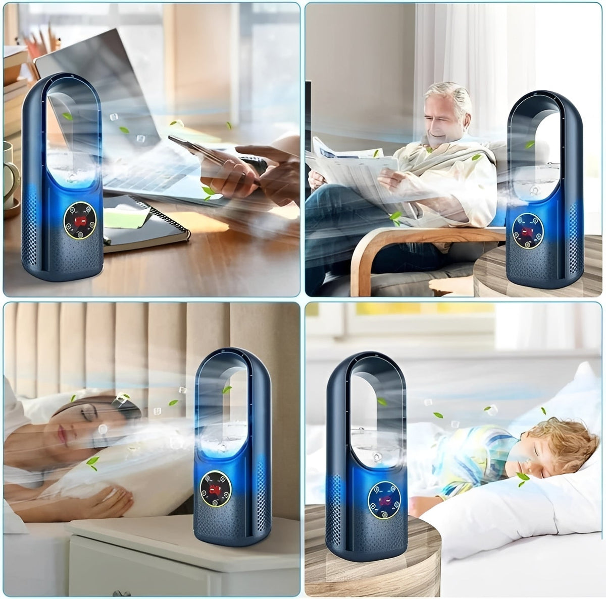 Portable Evaporative Air Cooler with Blade Free Design - Marova Shop
