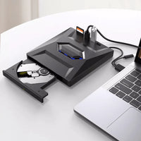 External CD and DVD Drive with SD Card and USB Hub for Laptop and PC
