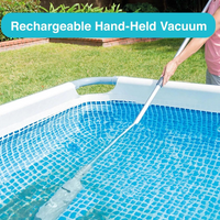 Cordless Handheld Pool Vacuum with Brush Attachments for Above Ground Pool Cleaning
