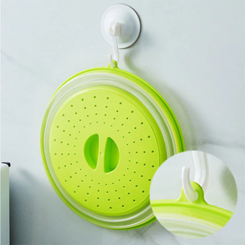 Reusable Silicone Microwave Lid with Foldable Design for Cooking and Food Storage