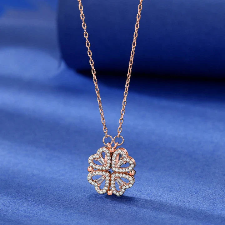 Four Leaf Clover Pendant Necklace with Delicate Chain for Women