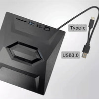 External CD and DVD Drive with SD Card and USB Hub for Laptop and PC