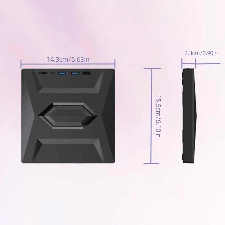 External CD and DVD Drive with SD Card and USB Hub for Laptop and PC