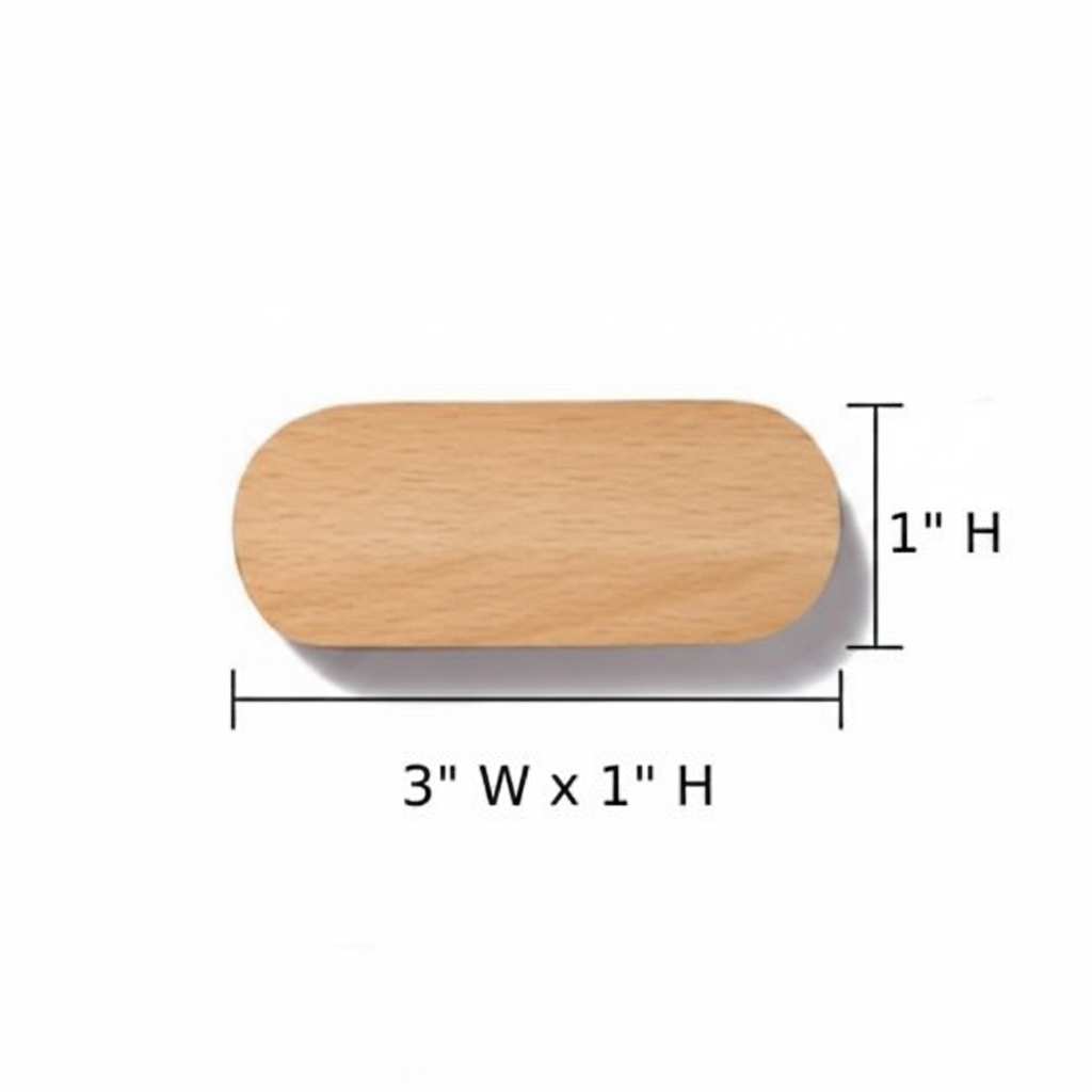 Wooden Oval Key Holder with Magnetic Backing and Adhesive Wall Mount