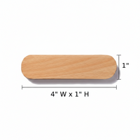 Wooden Oval Key Holder with Magnetic Backing and Adhesive Wall Mount