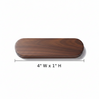 Wooden Oval Key Holder with Magnetic Backing and Adhesive Wall Mount
