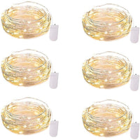 Firefly String Lights, 7Ft 20 LED Battery Operated with Flexible Silver Wire for Mason Jars and Wedding Decor