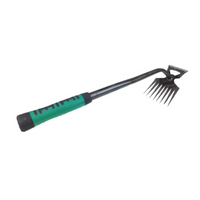 8 Tooth Manganese Steel Garden Hoe with Rubber Grip Handle for Weeding, Digging and Soil Lossening