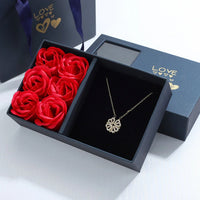 Four Leaf Clover Pendant Necklace with Delicate Chain for Women