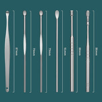 6-in-1 Stainless Steel Ear Wax Removal Kit with Reusable Picks and Keychain Storage Box