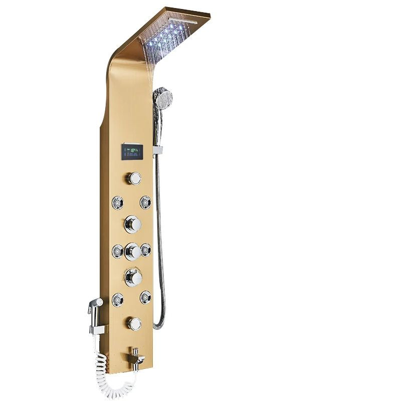 Shower Panel Tower with LCD Display, Rainfall Waterfall and Massage Jets, 6 Mode Settings