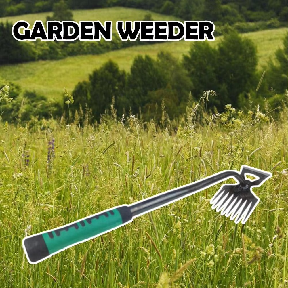 8 Tooth Manganese Steel Garden Hoe with Rubber Grip Handle for Weeding, Digging and Soil Lossening
