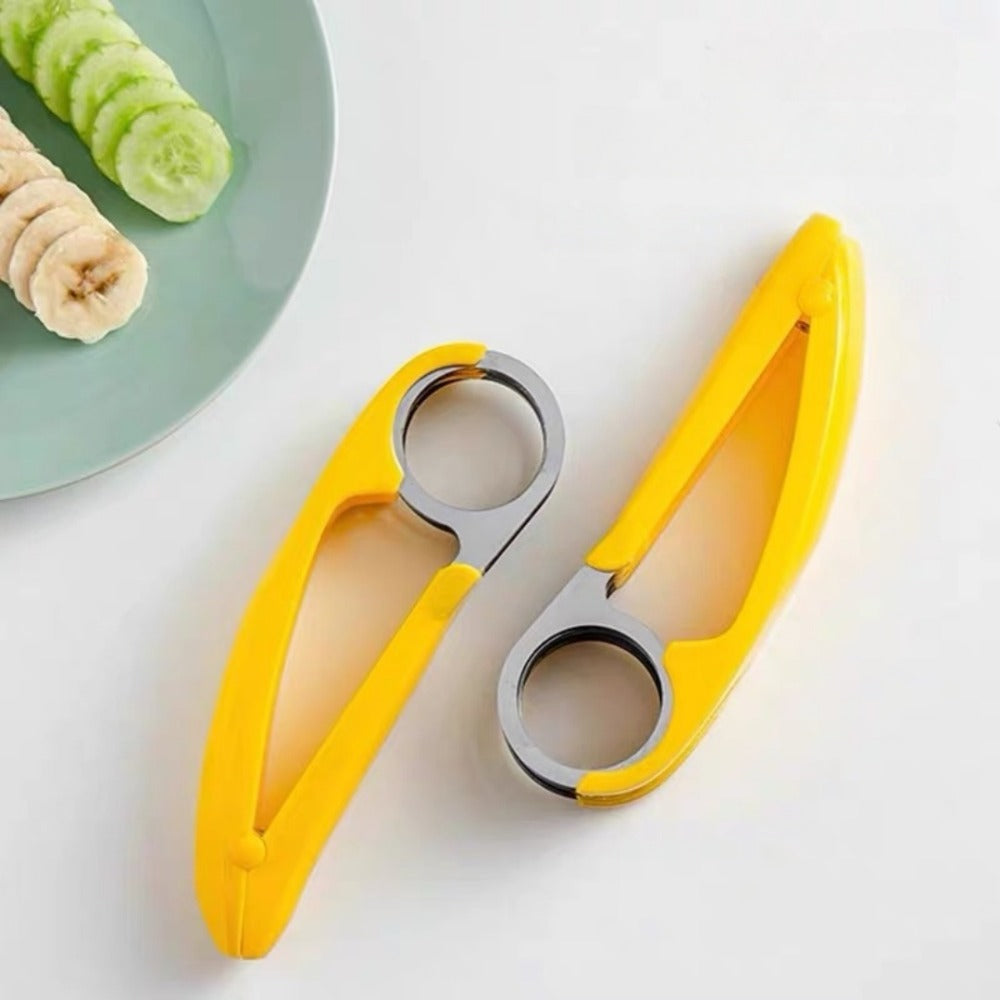 Stainless Steel Curved Banana and Fruit Slicer for Kitchen Chopping and Meal Prep