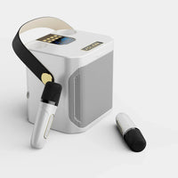 Portable Bluetooth Karaoke Speaker with 360 Sound and Dual Mic Inputs