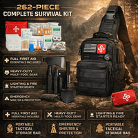 262 Piece Emergency Survival Gear Set with First Aid Kit and Camping Bag