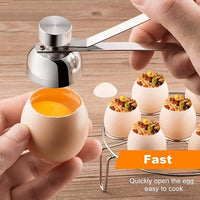 Stainless Steel Egg Shell Cutter Tool for Soft Boiled and Century Eggs in Home Kitchen