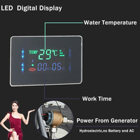 Shower Panel Tower with LCD Display, Rainfall Waterfall and Massage Jets, 6 Mode Settings