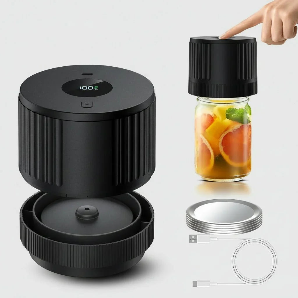 Electric Vacuum Sealer Kit for Wide and Regular Mouth Mason Jars