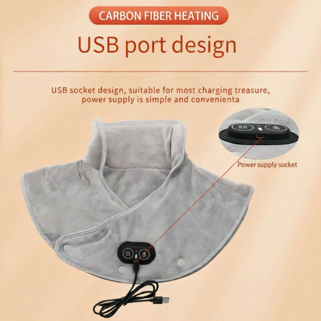 Electric USB Heated Wrap for Neck and Shoulder with 3 Temperature Levels
