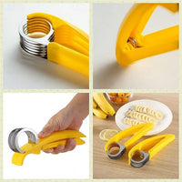 Stainless Steel Manual Fruit and Vegetable Slicer for Banana, Sausage and Salad Preparation