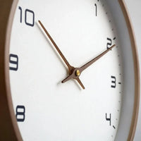 Scandinavian Round Wall Clock with Natural Wood Finish