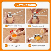 Stainless Steel Egg Shell Cutter Tool for Soft Boiled and Century Eggs in Home Kitchen