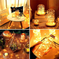 Firefly String Lights, 7Ft 20 LED Battery Operated with Flexible Silver Wire for Mason Jars and Wedding Decor