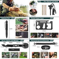 262 Piece Emergency Survival Gear Set with First Aid Kit and Camping Bag