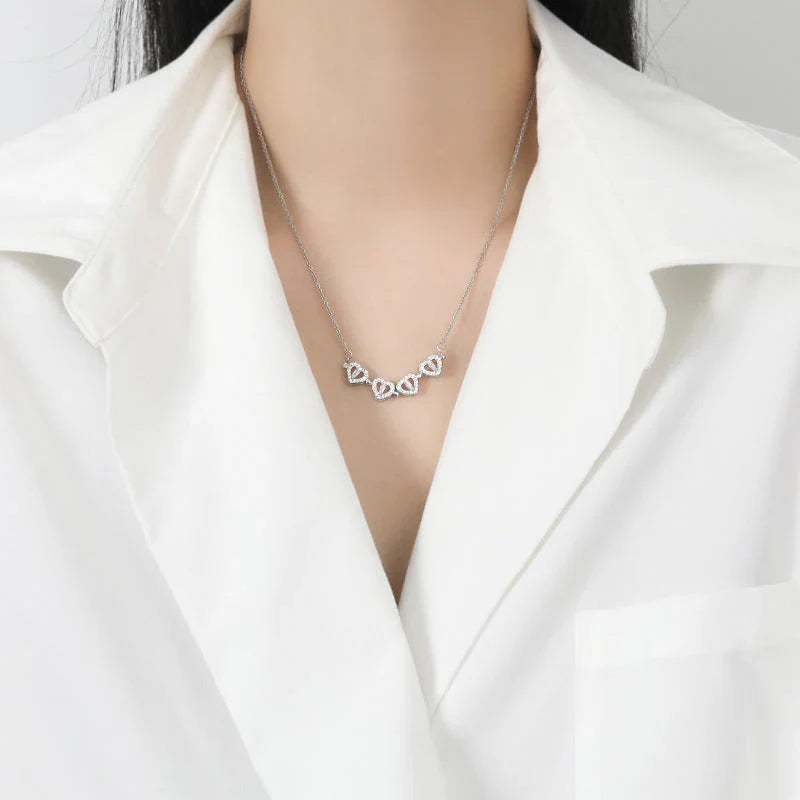 Four Leaf Clover Pendant Necklace with Delicate Chain for Women