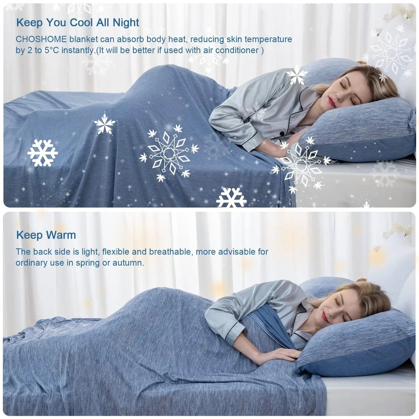 Breathable Lightweight Summer Blanket for Warm Weather and Layering