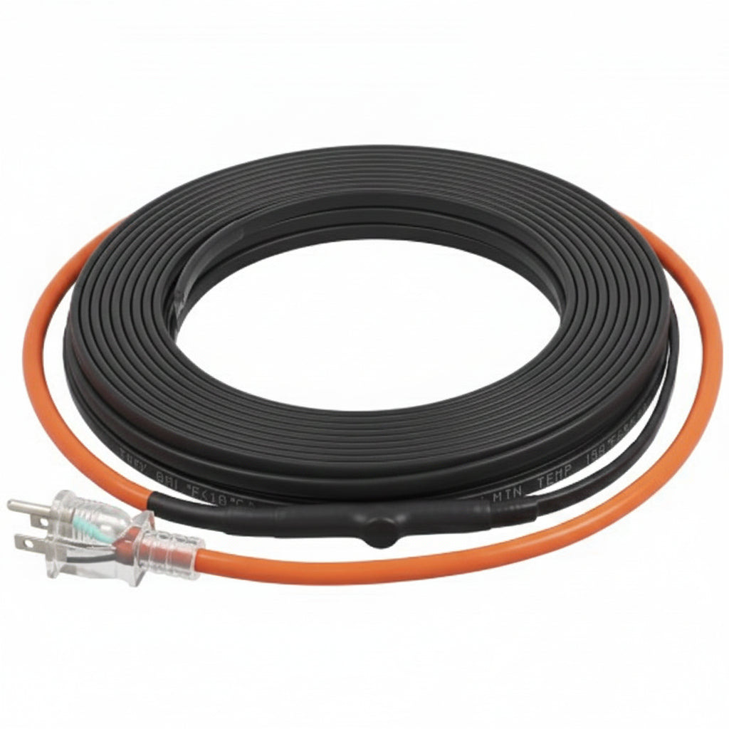 Self-Regulating Pipe Heating Cable with Freeze Prevention Wrap for Water Lines