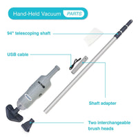 Cordless Handheld Pool Vacuum with Brush Attachments for Above Ground Pool Cleaning