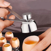 Stainless Steel Egg Shell Cutter Tool for Soft Boiled and Century Eggs in Home Kitchen
