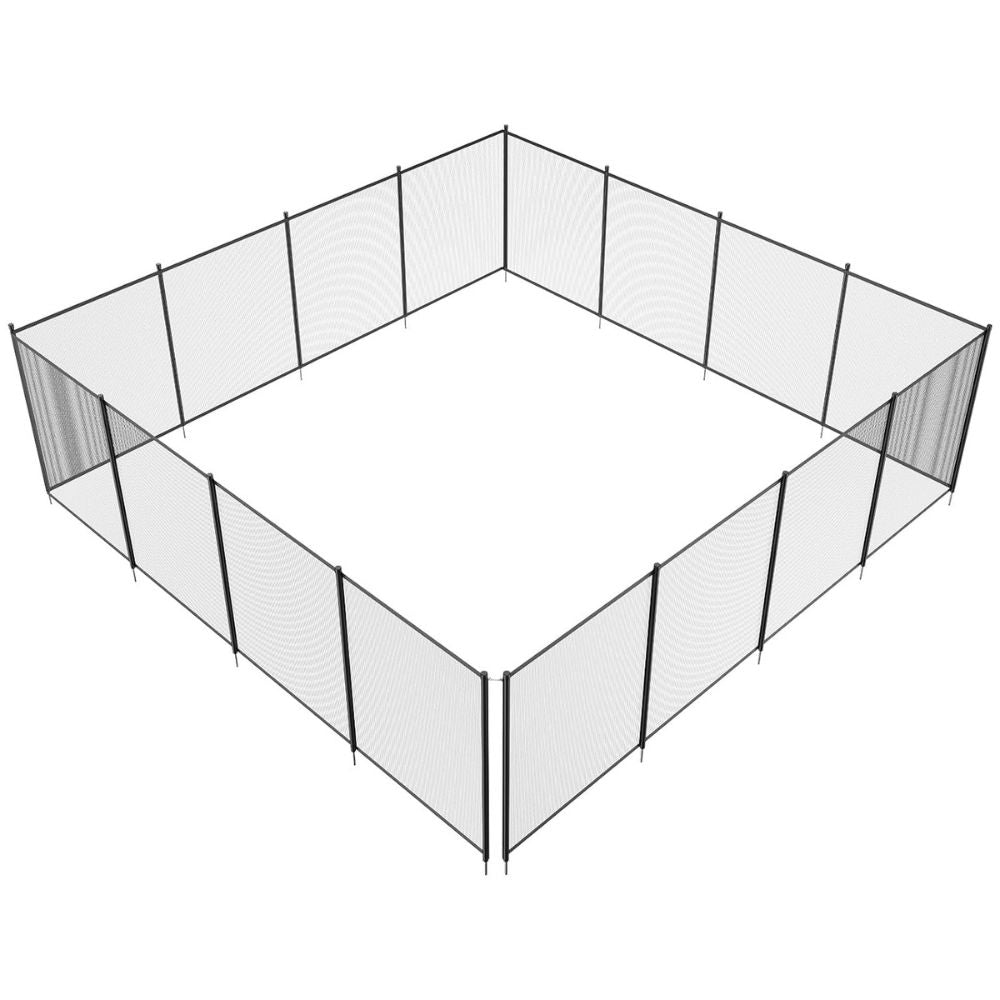 Pool Safety Barrier with Teslin PVC Mesh and Rust Resistant Poles, 4ft Height
