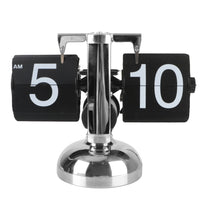 Flip Card Desk Clock with Silent Quartz Movement and Large Numbers