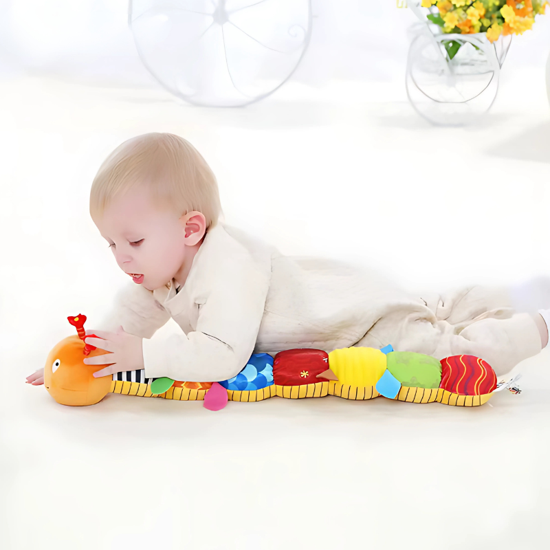 Musical Caterpillar Sensory Toy with Multi-Segment Sounds and Textured Segments for Babies