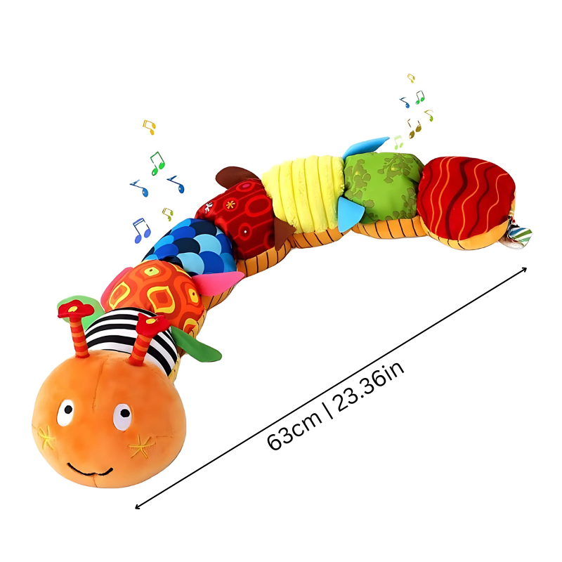 Musical Caterpillar Sensory Toy with Multi-Segment Sounds and Textured Segments for Babies
