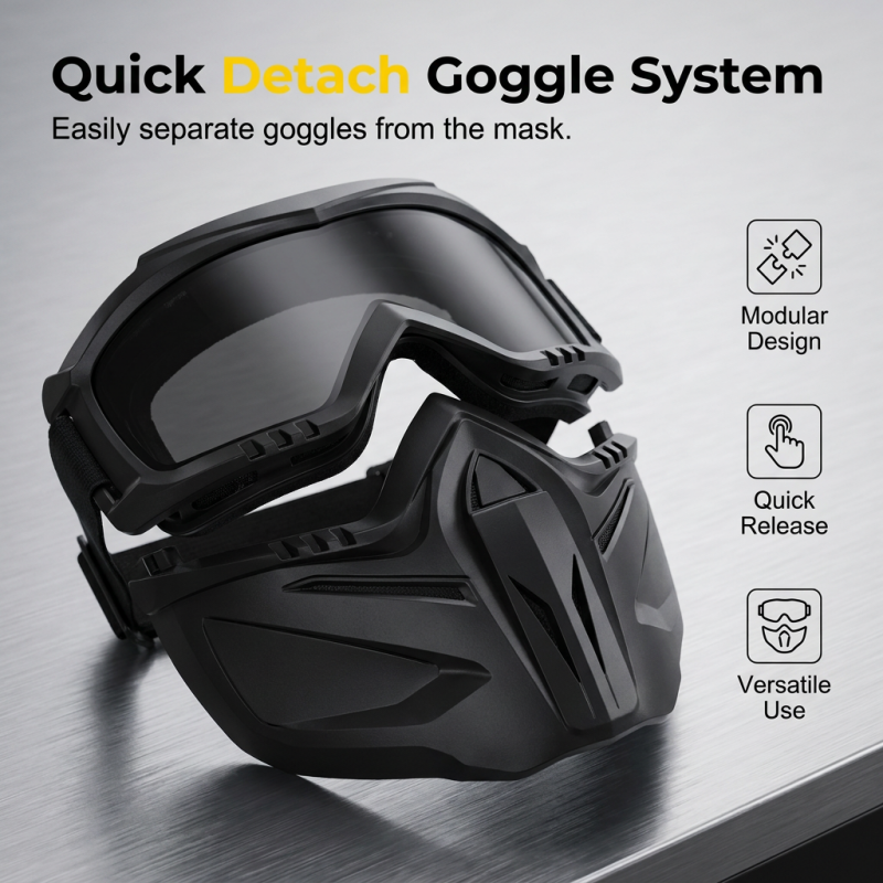Welding Face Shield with Detachable Eye Goggles and Ventilation Ports