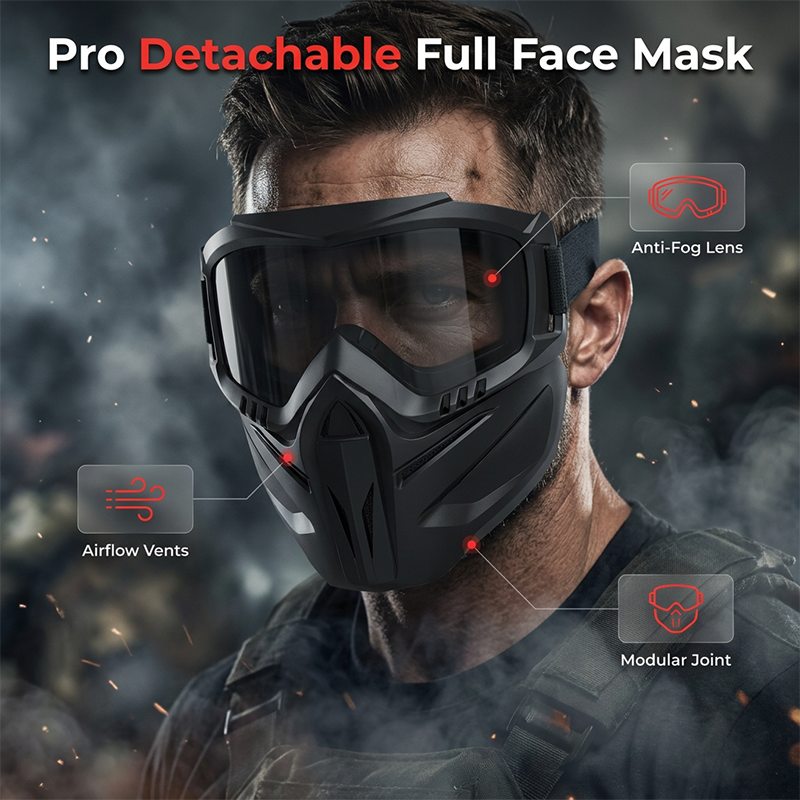 Welding Face Shield with Detachable Eye Goggles and Ventilation Ports