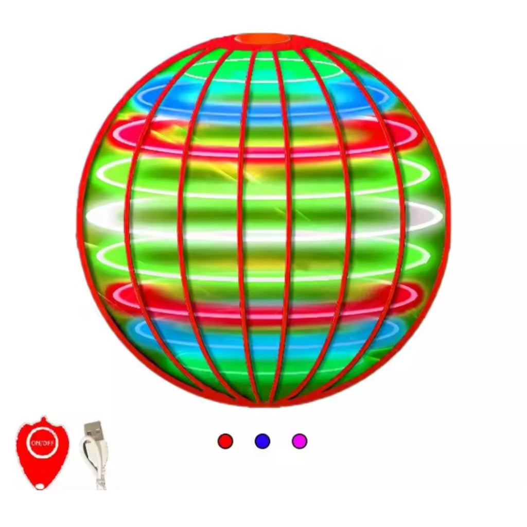 Hand-Controlled Flying Spinner with LED Light Display and Boomerang Return Flight