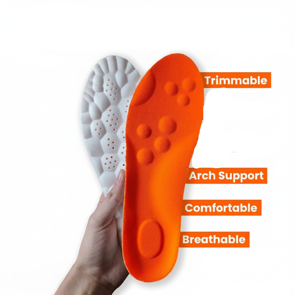 Massage Insoles with Raised Nodes and Trimmable Design for All Shoes