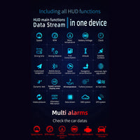 Head Up Display Projector with GPS Navigation and Speed Monitor