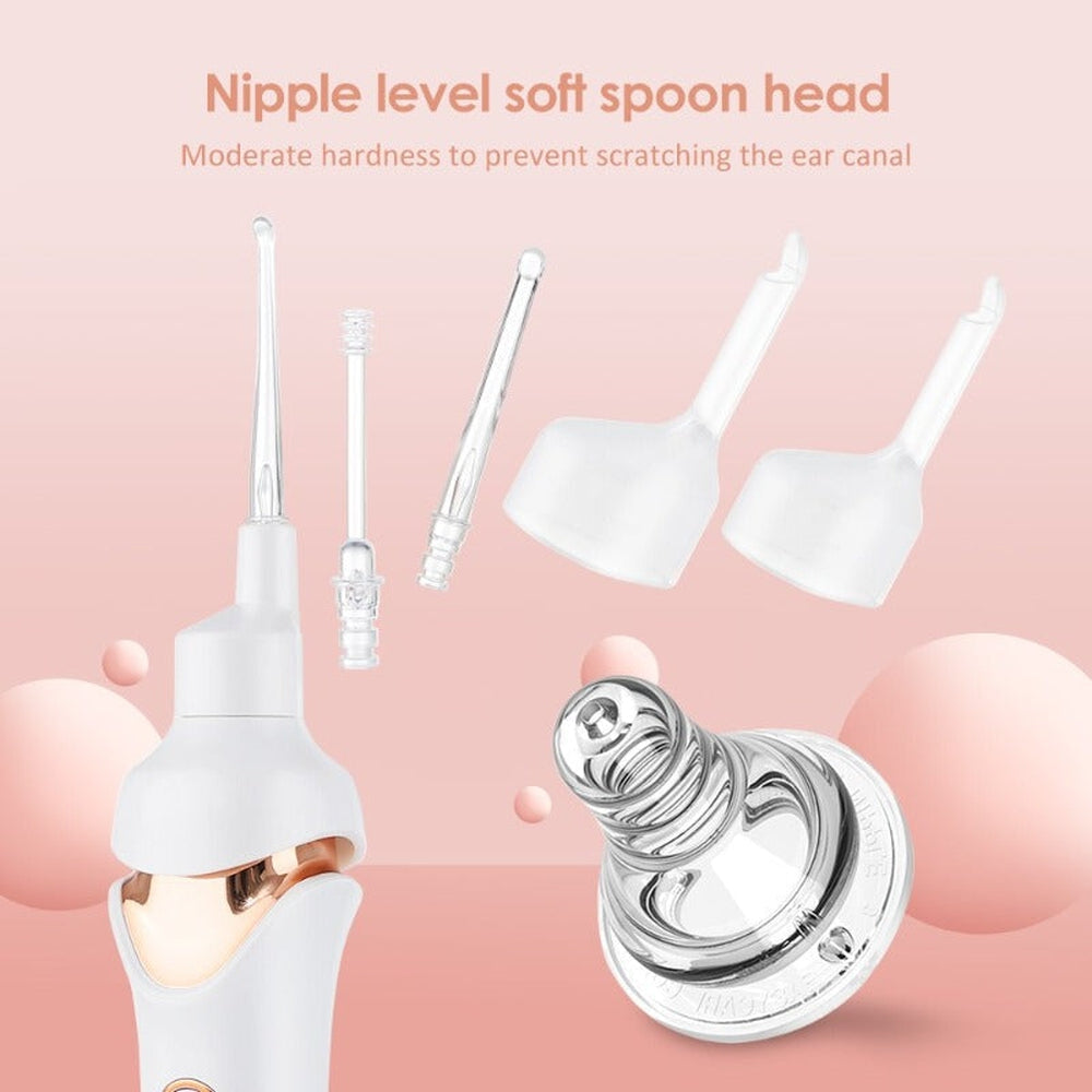 Ear Wax Vacuum with Built-in Light and Soft Silicone Tips, Rechargeable
