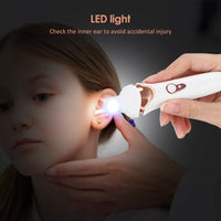 Ear Wax Vacuum with Built-in Light and Soft Silicone Tips, Rechargeable