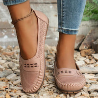 Perforated Slip On Loafers with Flat Sole Support and Breathable Upper
