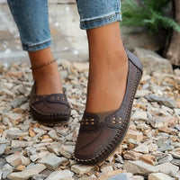 Perforated Slip On Loafers with Flat Sole Support and Breathable Upper