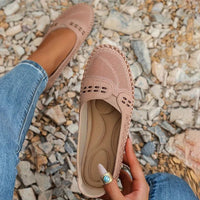Perforated Slip On Loafers with Flat Sole Support and Breathable Upper